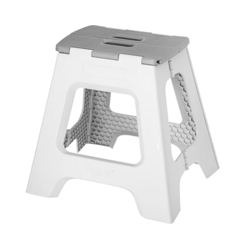Vigar Compact Tritthocker klappbar 40 cm mit Griffen, Grau, 43x37x40