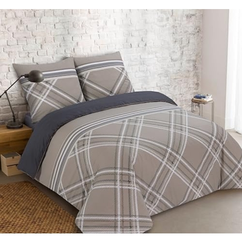 Vision - Wende-Bettwäsche – William – Bettbezug 260 x 240 cm mit 2 passenden Kissenbezügen 65 x 65 cm – 100 % Baumwolle