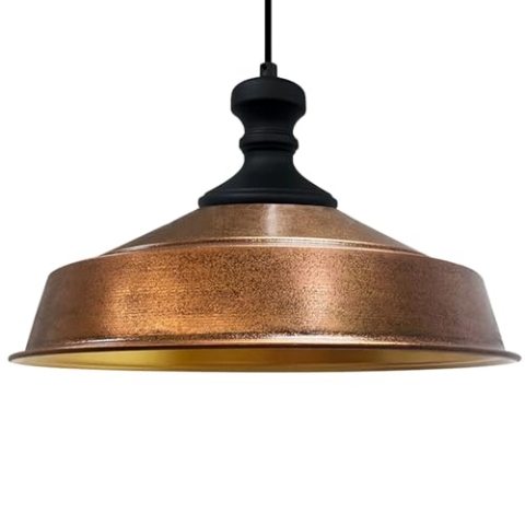 bamyum Asletl-Knob Hängelampe Industrial Vintage Ø40 cm, Küchenlampe Hängend Vintage, Pendelleuchte Esstisch Vintage, Hängelampe Esstisch, Wohnzimmerlampe Pendelleuchte Kupferfarbe Metall, Küchenlampe