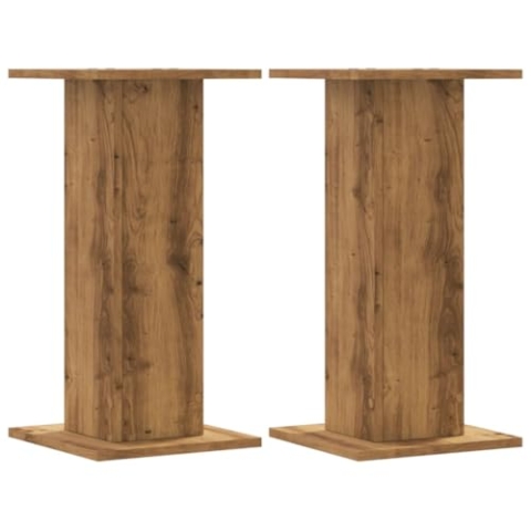 vidaXL Pflanzenständer 2 Stk., Blumenständer Hohle Konstruktion, Dekosäule Podest für Pflanzen Dekoartikel, Blumenhocker Blumensäule, Artisan-Eiche Holzwerkstoff