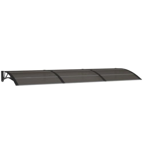 vidaXL Türvordach Überdachung Haustür Pultvordach Türdach Haustürvordach Haustürdach Vordach Regenschutz Schwarz 300x100cm Polycarbonat