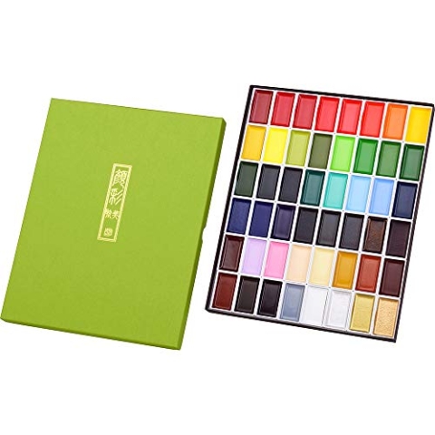 Kuretake Gansai Tambi Japanische Aquarellfarben (48 Farben Set), Watercolor paint