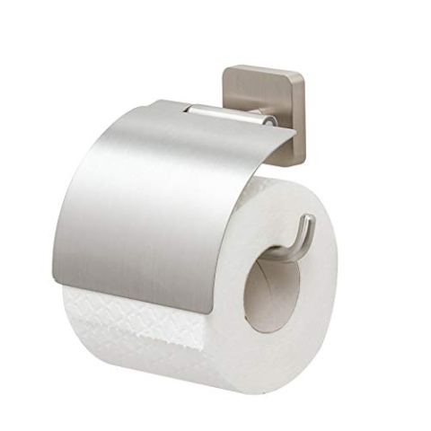 Tiger Onu Toilettenpapierhalter mit Deckel, Edelstahl gebürstet, 13 x 12,6 x 4,2 cm