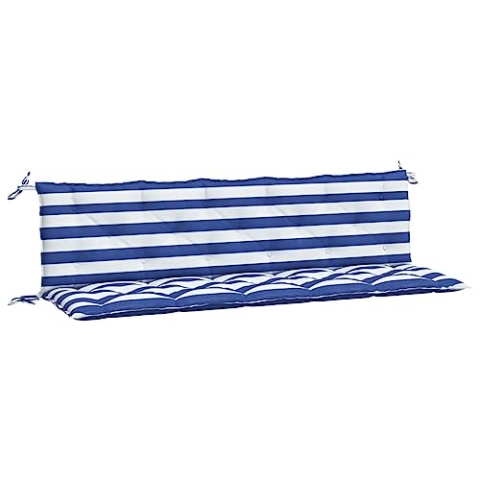 vidaXL Gartenbankauflage 2 STK., Bankauflage Sitzkissen Outdoor, Polsterauflage Auflage für Gartenbank, Bankpolster Bankkissen, Blau Weiß Gestreift Oxford-Gewebe