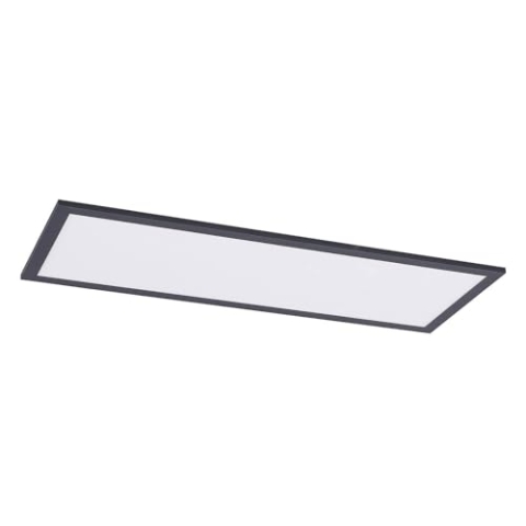 Lindby LED Panel Nelios dimmbar mit Leselampe (Modern) in Schwarz aus Aluminium (1 flammig,) - Bürolampe Deckenlampe Deckenleuchte Lampe Wohnzimmerleuchte