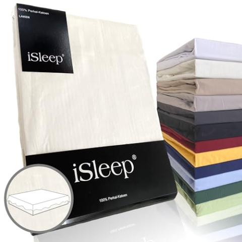 iSleep Laken Perkal Baumwolle (Hellbeige, 200x270 cm)