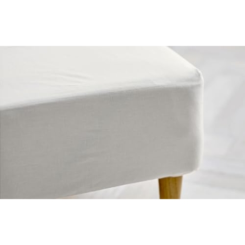 Södahl Calm Boxspringlaken aus 100% Bio-Baumwolle, 180 x 200 x 30 cm, Offwhite