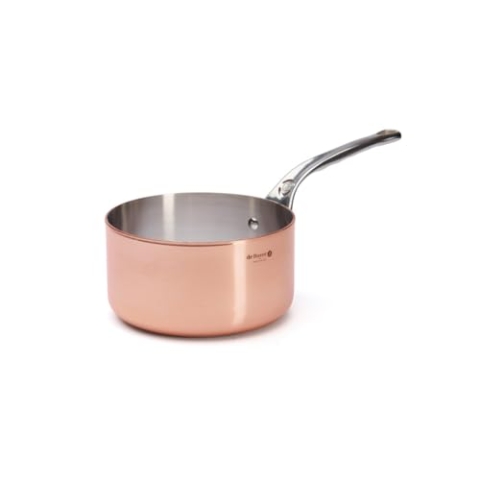de Buyer - Stielkasserolle PRIMA MATERA aus 90% Kupfer und 10% Edelstahl - 18 cm - 6206.18, Kupferbraun