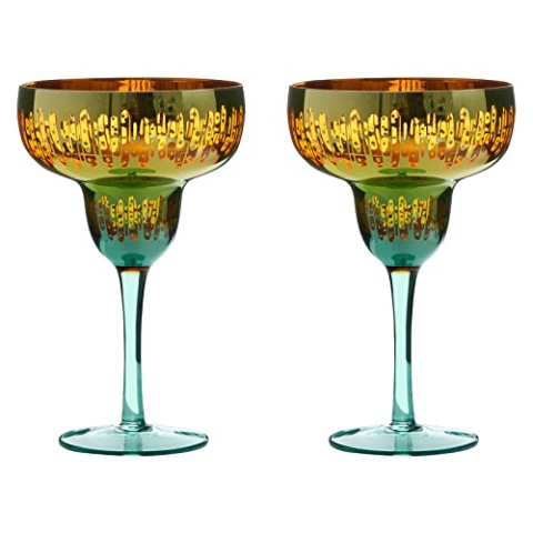 ARTLAND – Fiesta Margarita-Gläser – Bunt & vielseitig – Cocktailglas-Set – Handgefertigte Gläser – 2er Set