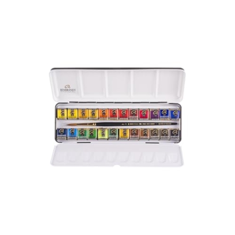 Rembrandt Aquarellfarben Metall Deluxe Set Von 24 Pans
