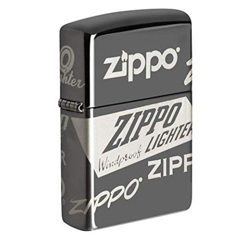 ZIPPO – Zippo Logo Design - Black Ice – Sturmfeuerzeug, nachfüllbar, in hochwertiger Geschenkbox