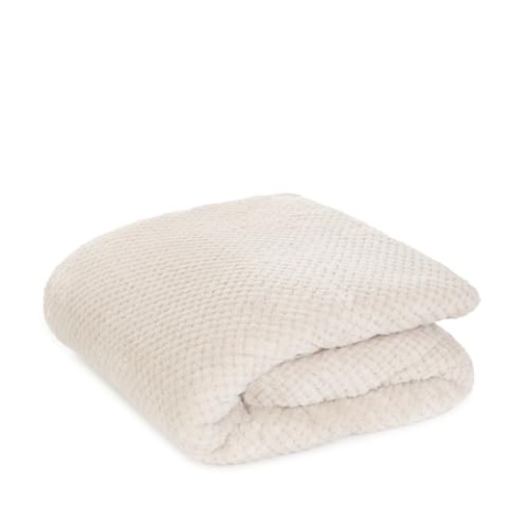 HOMLA Tagesdecke Bettüberwürfe Sofadecke Kuscheldecke Wohndecke NOAH beige 220x240 cm