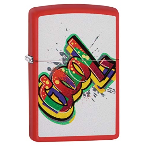 Zippo Feuerzeug, Messing, Red Matte - Cool Graffiti, Einheitsgröße