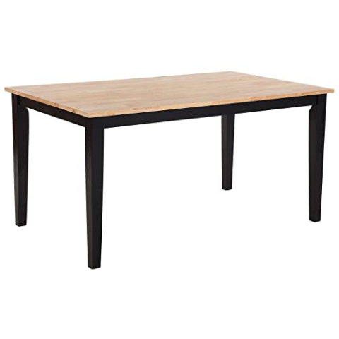 Beliani Esstisch Holz Landhausstil 120x75 cm schwarz Houston