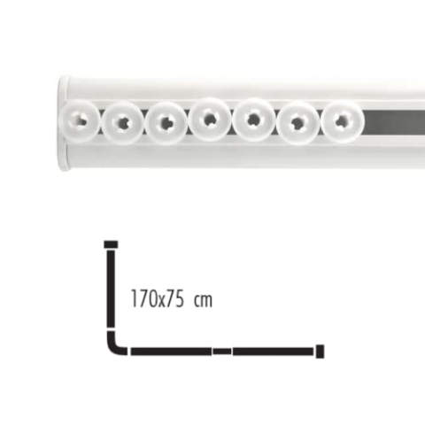 Spirella Teleskopstange Surprise, Duschvorhangstange Duschvorhangschiene ohne Bohren, Spannstange, durch Drehen verstellbar, sicherer Halt, als Duschstange, Kleiderstange, 170 x 75 cm Weiß