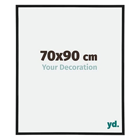 yd. Your Decoration - Bilderrahmen 70x90 cm - Schwarz Matt - Bilderrahmen aus Kunststoff mit Acrylglas - Antireflex - Rahmen 70x90 cm - Annecy