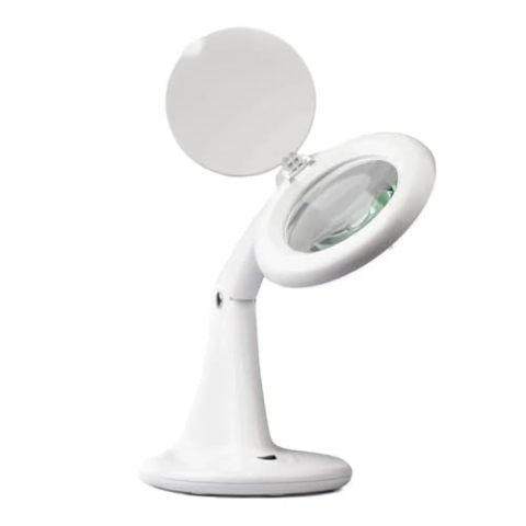 Prym 610384 Leuchtlupe mit Standfuß Lupe mit LED-Lampe, Glas, weiß, Einheitsgröße