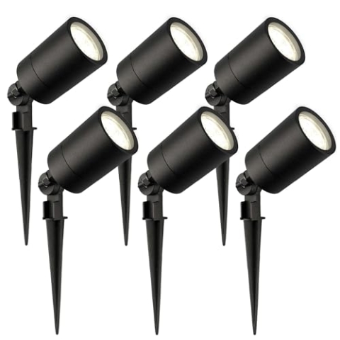Ledvion - 6X LED Gartenstrahler, 4000K, Schwarz, 5W, IP65, inkl. Schnellanschluss