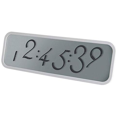 Lexon - Script Clock Large White