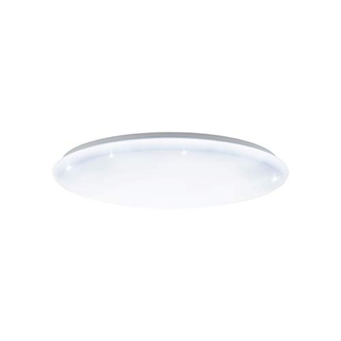 EGLO LED Deckenlampe Giron-S, 1 flammige Deckenleuchte mit Sternenhimmel-Effekt, Material: Stahl, Kunststoff, Farbe: Weiß, Ø: 76 cm, dimmbar, Weißtöne per Fernbedienung einstellbar