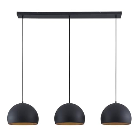 Lindby Esstisch Pendelleuchte schwarz gold Metall, Hängeleuchte Esszimmer 3x E27 ohne Leuchtmittel Hängelampe Wohnzimmer Pendellampe Esszimmerlampe