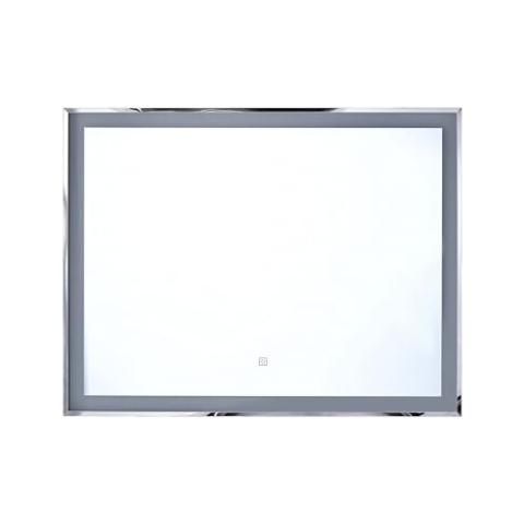 Beliani Moderner LED-Lichtspiegel Silber für Ihr traumhaftes Bad 90x70cm Argens