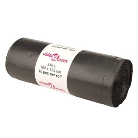 vidaXL Müllsäcke 150 Stk., Mülltüten mit Trennstellen, Reißfest Müllbeutel für Haushalt Büro, Abfallbeutel Abfallsäcke, Schwarz 240 L