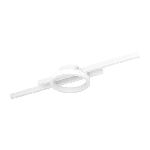 EGLO LED Deckenleuchte Amandolo, dimmbare Deckenlampe mit Fernbedienung, geometrische Deckenbeleuchtung aus Metall in Weiß, warmweiß-kaltweiß, RGB Backlight