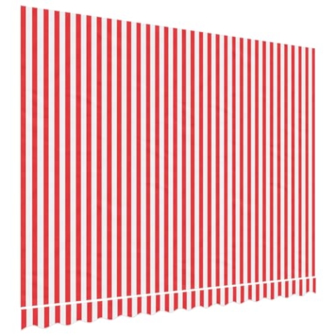 vidaXL Markisenbespannung, Markisenstoff UV-beständig, Markisentuch Wasserabweisend, Ersatzstoff Markisen-Zubehör, Rot Weiß Gestreift 3,5x2,5m