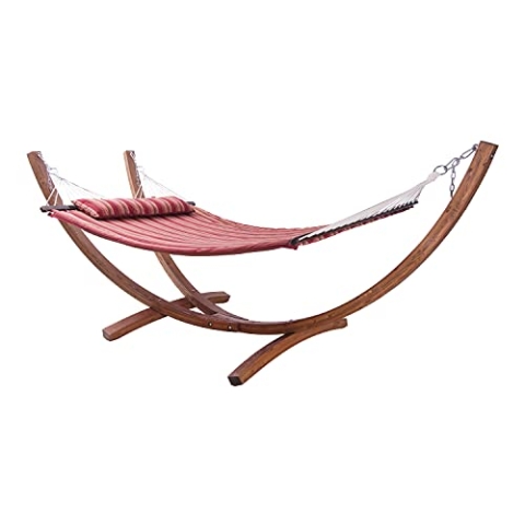 AXI Hawaï Hängematte für 2 Personen mit Gestell aus Holz | Outdoor Hängematten-Set mit Holzgestell & XXL Hängematte in Rot