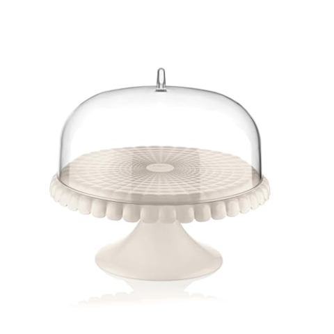 Guzzini - Tiffany, Kleine Tortenplatte mit Fuß und Haube - Milchweiß, Ø 30 xh 27 cm - 199401156, Weiss