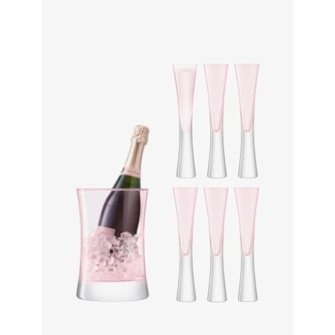 LSA Moya Servierset Blush, Glas, Rosa, 5.5 cm