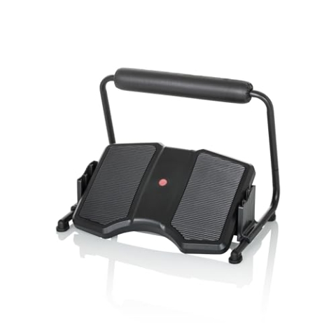 hjh OFFICE Fußstütze Büro PODI F Schwarz ergonomische Fußablage höhenverstellbar & neigbar, inkl. Beinablage, 830111