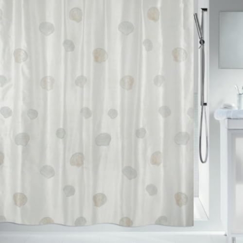 Spirella Anti-Schimmel Duschvorhang Atlantis Anti-Bakteriell, Waschbar, Wasserdicht Satin 180x200cm Champagner