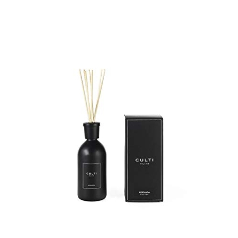 Culti Diffusor-Stäbchen Schwarz Label 500 ml Milano | Duft Aramara, Orange Amara und Bergamotte - Brenndauer 3 Monate - Meterware von 10 bis 20 m²