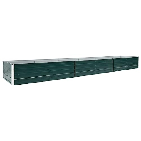 vidaXL Hochbeet Pflanzkübel Pflanzbeet Gemüsebeet Gartenbeet Frühbeet Blumenkasten Pflanzkasten Garten Verzinkter Stahl 480x80x45cm Grün