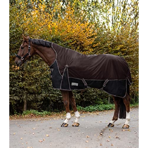 WALDHAUSEN COMFORT Outdoordecke, 200 g High Neck, Rückenlänge 155 cm, kastanienbraun/schwarz