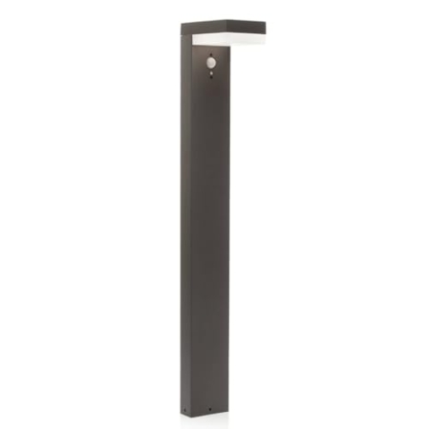 Lindby LED Solarleuchten 'Chioma' mit Bewegungsmelder (spritzwassergeschützt) (Modern) in Alu aus Edelstahl (1 flammig,) - Solarlampe, Solarleuchte Garten