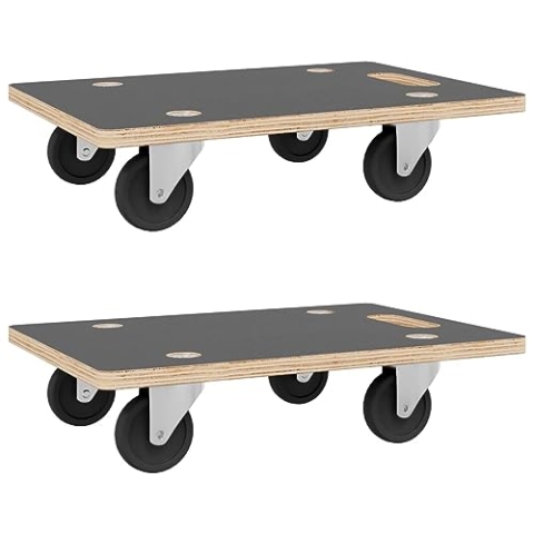 vidaXL Rollbretter 2 STK., Transportroller mit Anti Rutsch Oberfläche, Transporthilfe für Umzug Möbel Transport, Möbelroller Rollwagen, Rechteckig