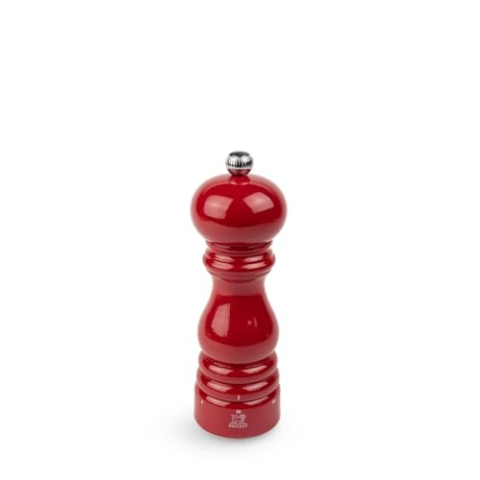 PEUGEOT - Pfeffermühle Paris u‘Select 18 cm + Pfeffer - 6 voreingestellte Mahlgrade - Aus PEFC-zertifiziertem Holz - Passionsrot lackiert
