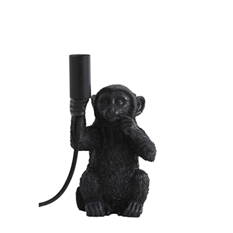 Light & Living Tischlampe Monkey - Schwarz - 13x12,5x23,5cm - Andere - Kunststoff - Tischleuchte Wohnzimmer & Schlafzimmer - Tischlampen modern