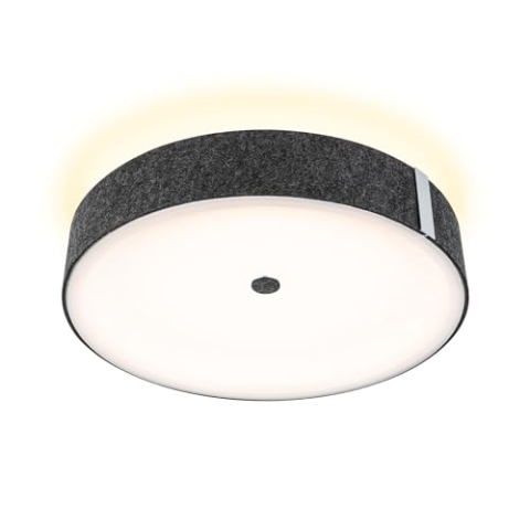 Paulmann 79994 LED Deckenleuchte Smart Home Zigbee 3.0 Malika Tunable White 1.350lm / 1.350lm 230V 28,5W Anthrazit Filzleuchte Backlight