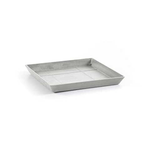Ecopots Untersetzer für Blumentopf Rotterdam Weiß Grau - Außen 35 x 35 cm/Innen 31 x 31 cm - Unterteller für Pflanzentopf aus Recycling Kunststoff - Topfuntersetzer modern für Indoor und Outdoor