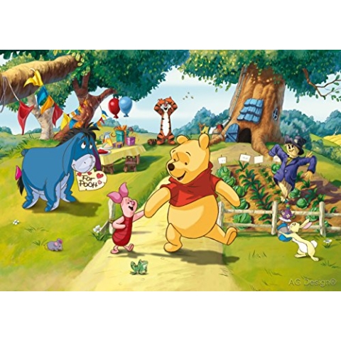 AG Design FTDs1938 Disney Winnie Puuh, Papier Fototapete Kinderzimmer - 255x180 cm - 2 teile, Papier, multicolor, 0,1 x 255 x 180 cm