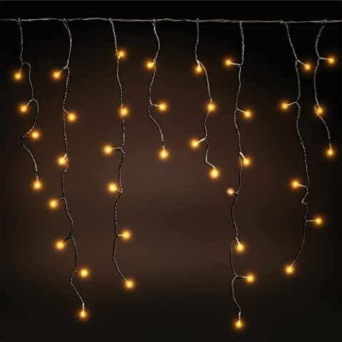 EMOS LED Lichterkette Eisregen, Länge 10m, 600 LEDs, 230V mit Stecker, Lichterkette Multifunktion 8-Modi, Eisregen Lichterkette Außen und Innen Schutzklasse IP44, Farbtemperatur: warmweiß