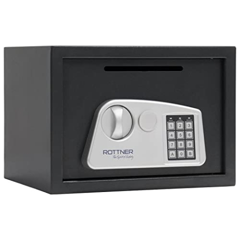 Rottner Möbeltresor Noah 3 Stahl Einwurfschlitz Elektronikschloss mechanische Notöffnung anthrazit BxHxT 35x25x28 cm herausnehmbarer Fachboden Filzeinlage inkl. Befestigungsmaterial