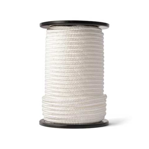 SNURO Nylon Seil (8mm, 50M, weiß) - Paracord Schnurr mit starkem Nylon Material - Reißfeste Paracord Schnur - reissfest & leicht - Bruchkraft 1111 kg