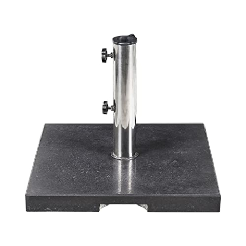 Beliani Sonnenschirmständer Granit/Edelstahl quadratisch schwarz 45 x 45 cm Ceggia