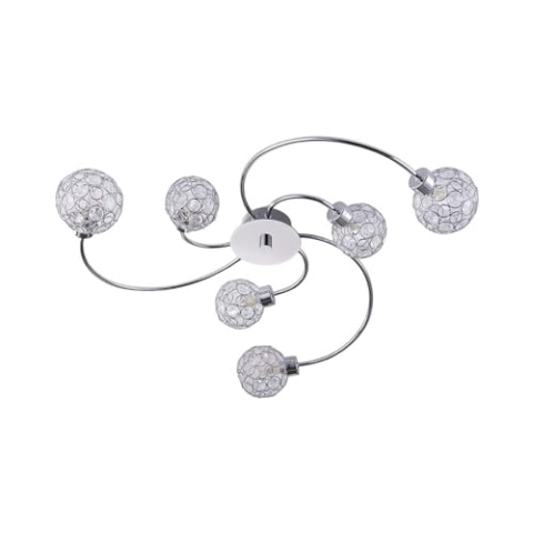 Lindby Deckenlampe Tyron (Modern) in Chrom aus Metall (6 flammig, G9) - Deckenleuchte Lampe Wohnzimmerleuchte