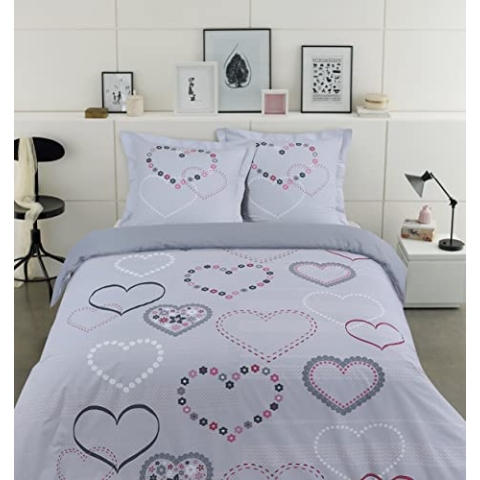 VISION Bettbezug 240x260 + 2 Kissenbezüge Valentine 100% Baumwolle